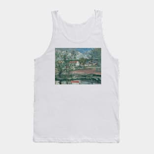 Landscape of the Banks of the Oise by Paul Cezanne Tank Top